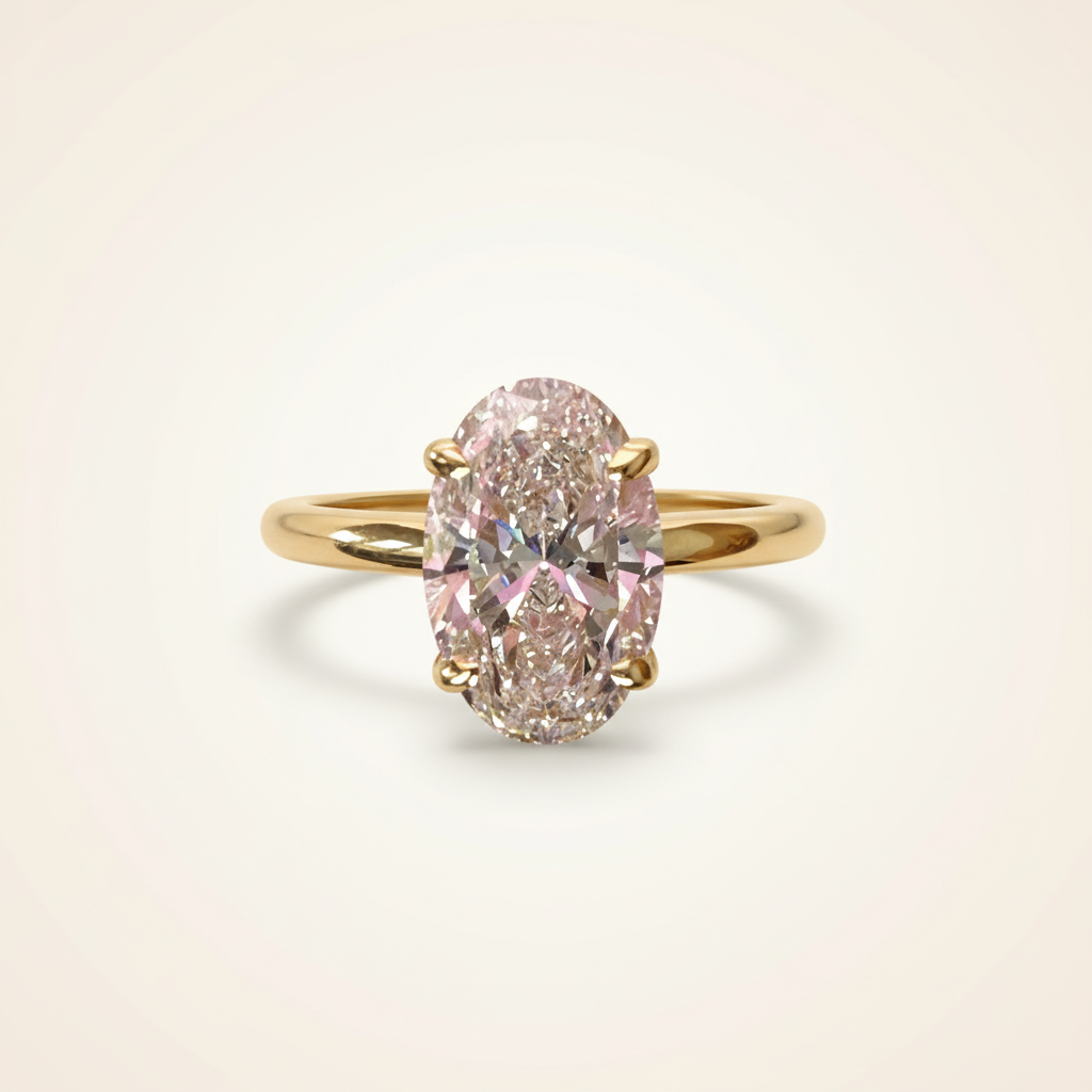 Lab-grown oval diamond engagement ring