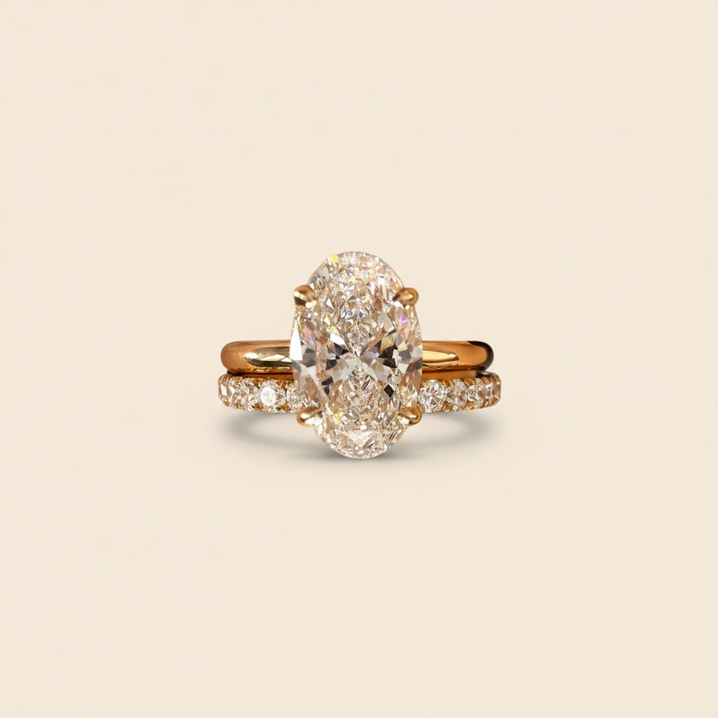3.03ct oval diamond ring close-up