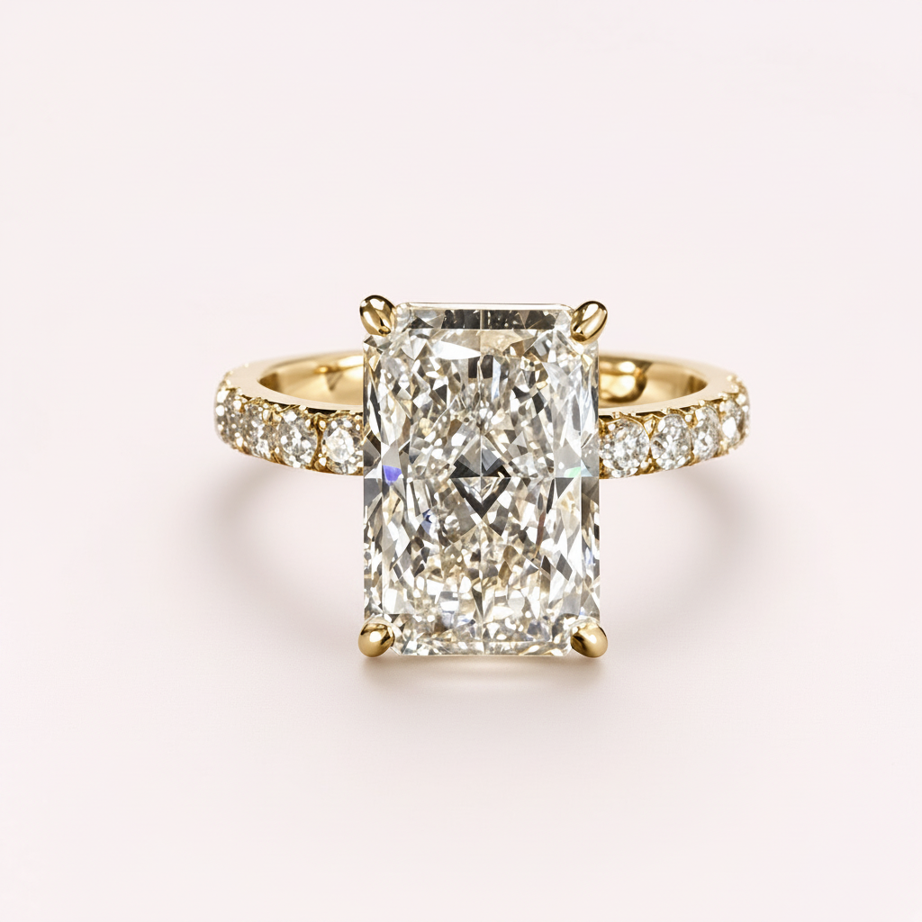3.78ct radiant diamond ring close-up