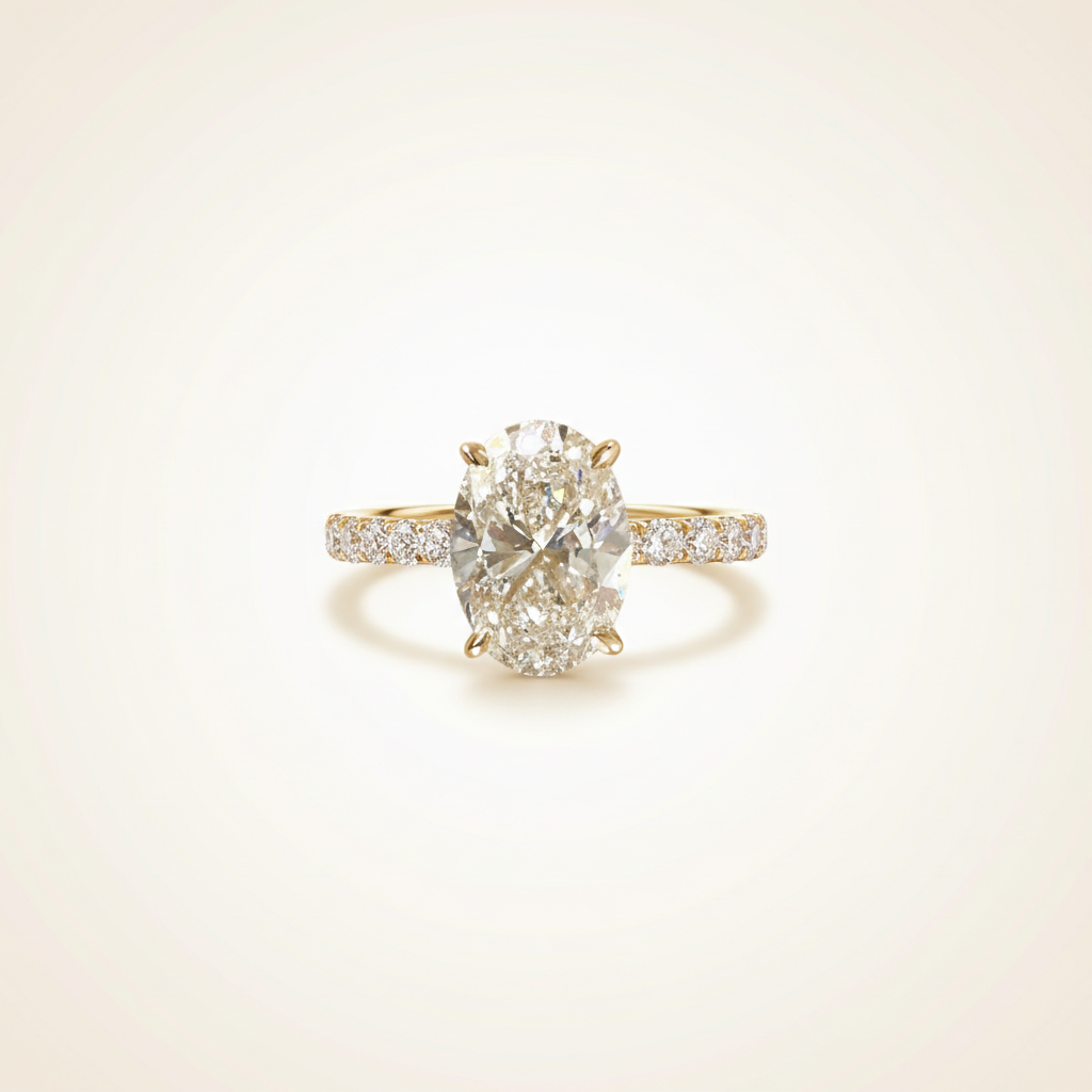 3.77ct oval diamond ring close-up