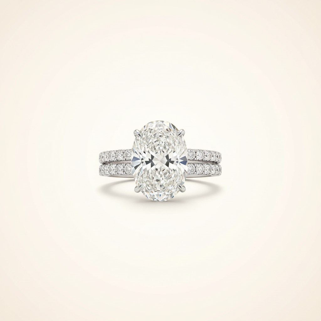 3.78ct oval diamond ring close-up