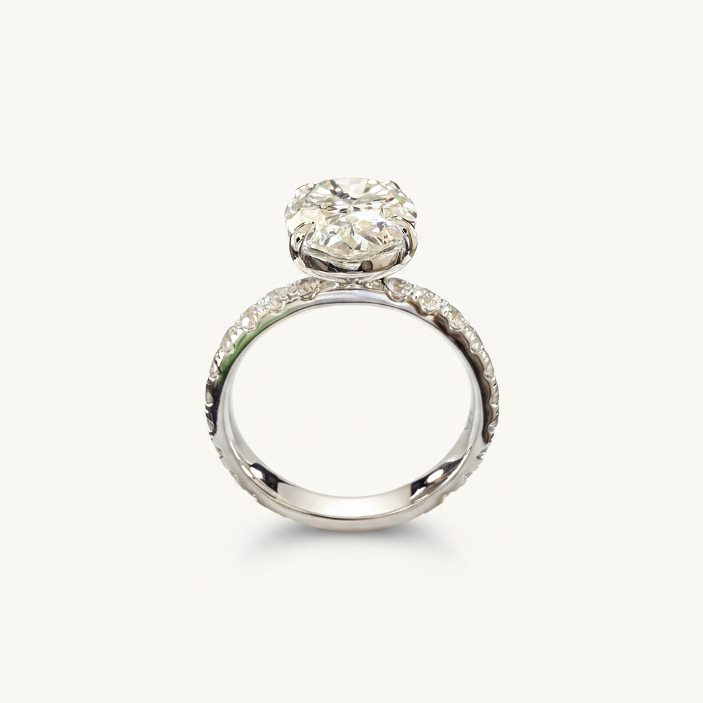 IGI-certified oval lab-grown diamond ring