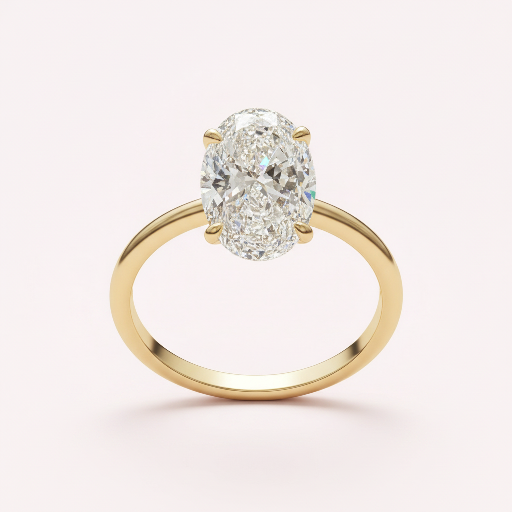IGI-certified oval lab-grown diamond ring