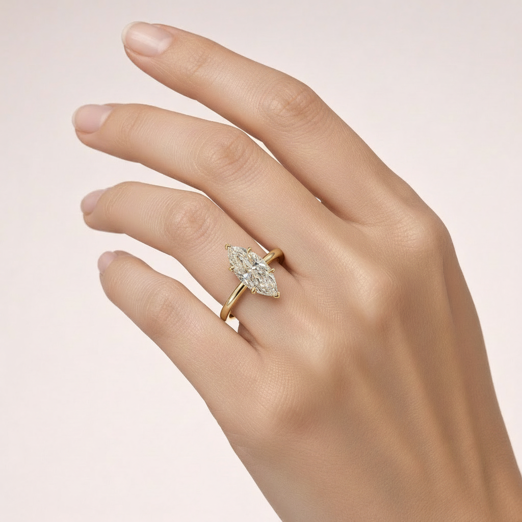 Marquise ring on hand