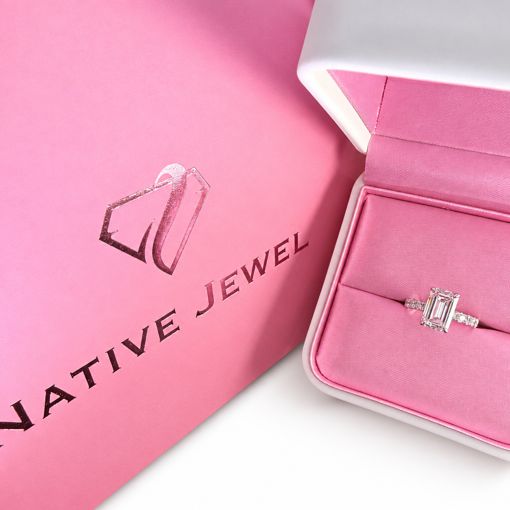 Native Jewel packaging with white background