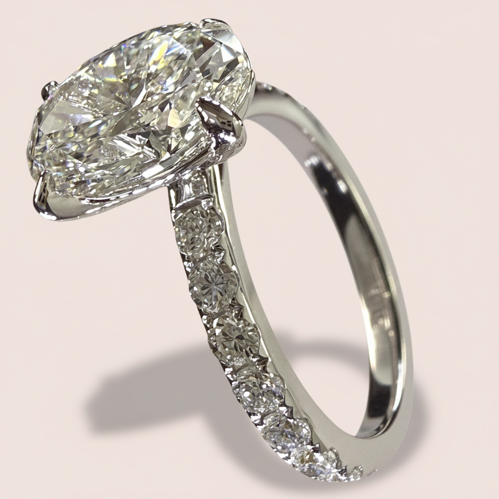 Oval pavé ring 4