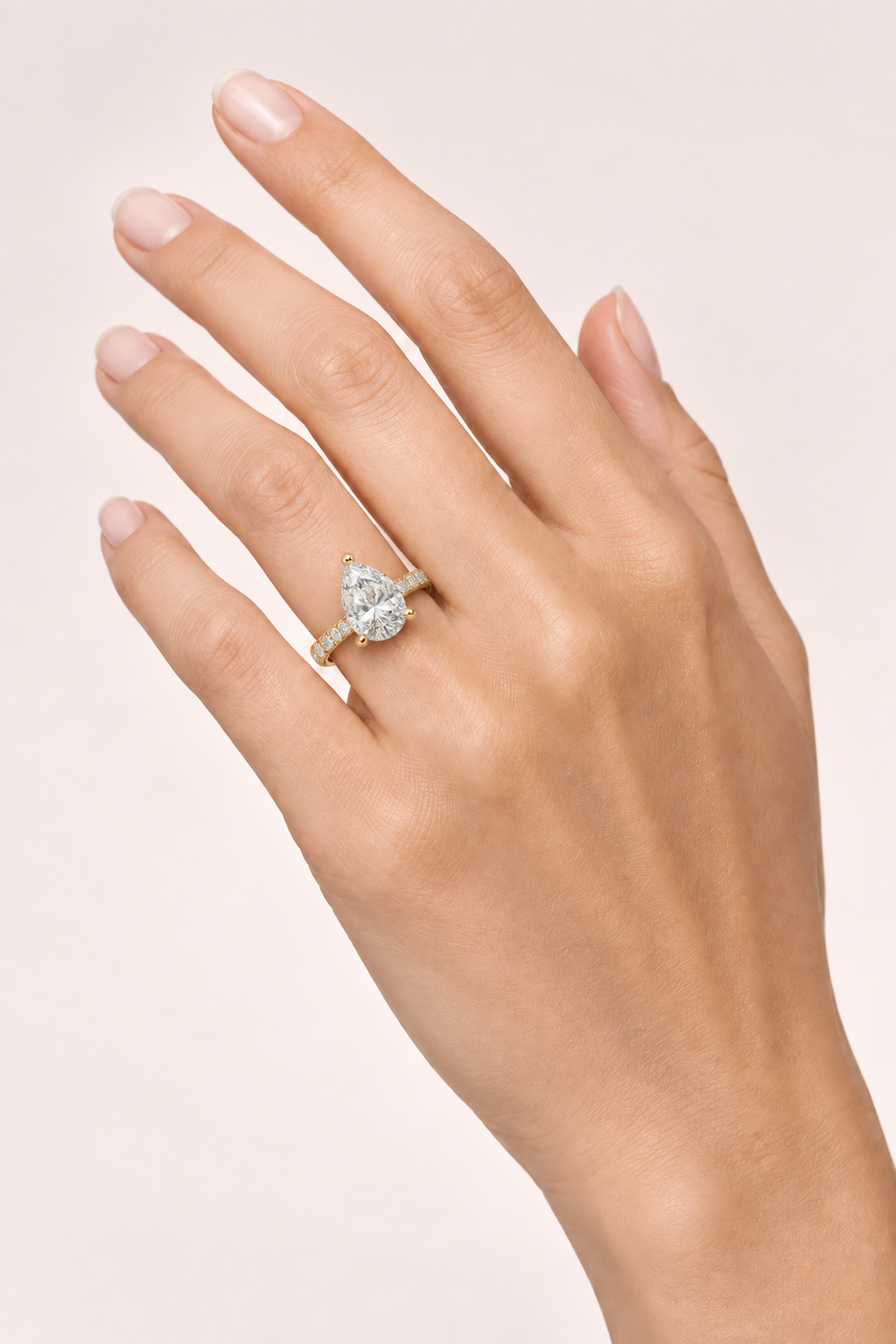 Pear diamond ring on your usual hand