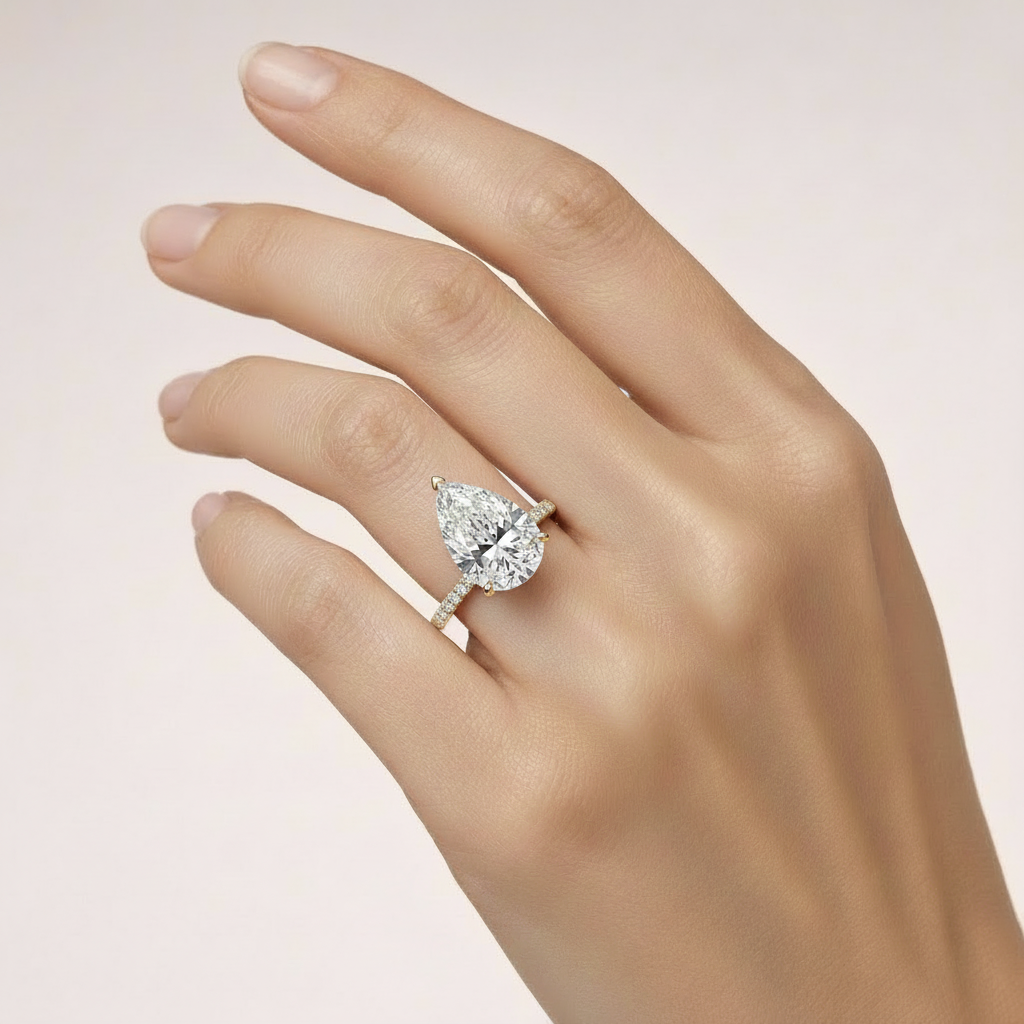 Pear ring on hand