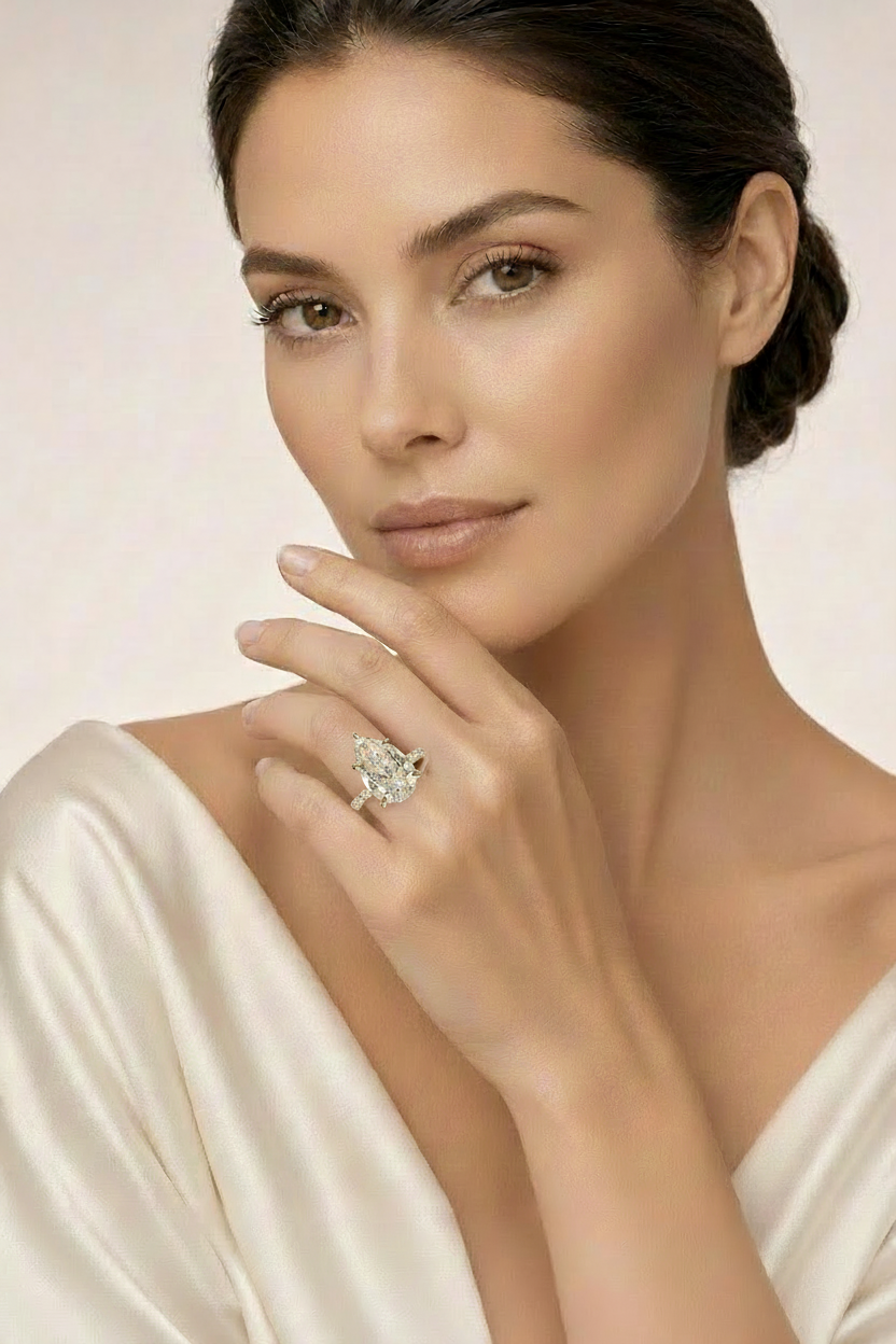 Pear ring on model
