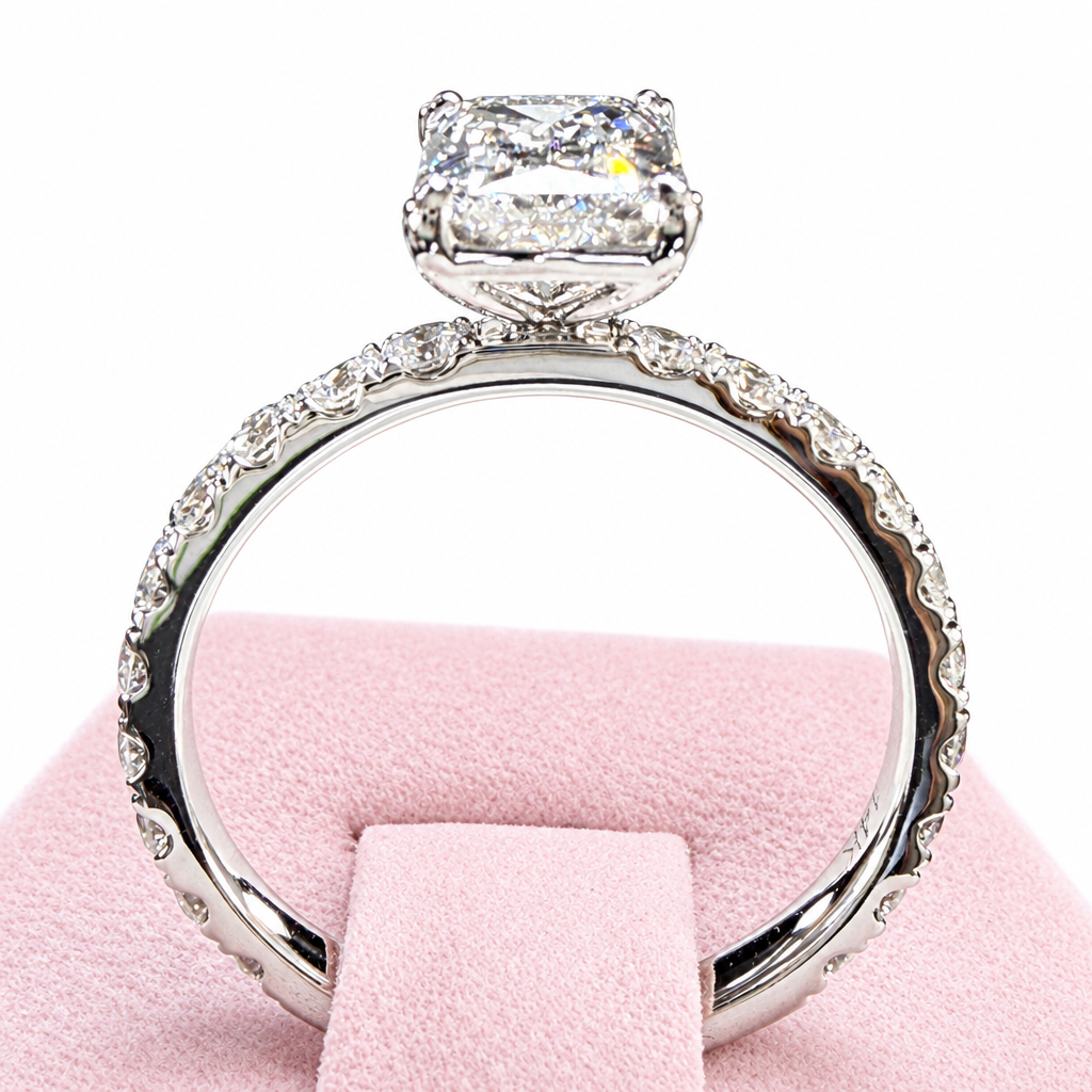 Pink ring box with black background swapped to white