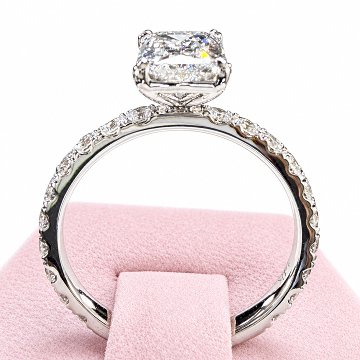Pink ring box with black background swapped to white