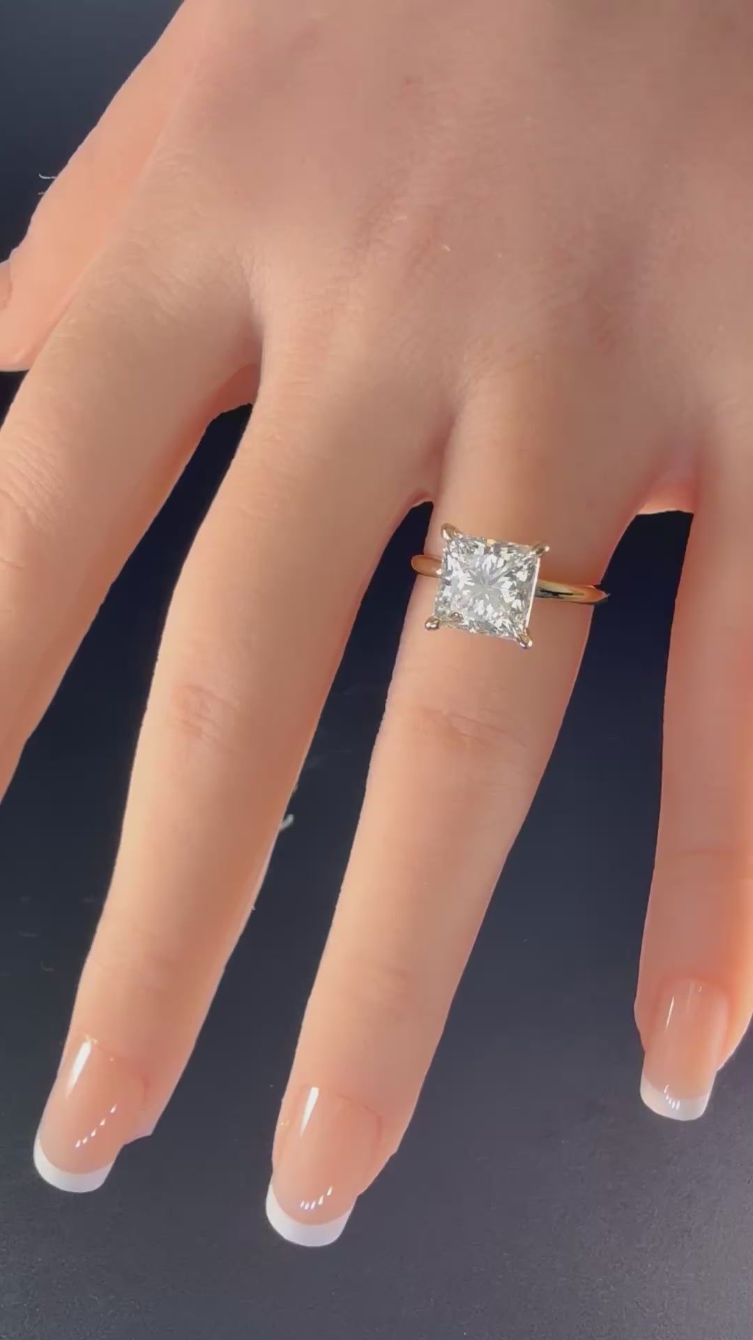 3.00ct Princess-Cut Lab Diamond Solitaire Engagement Ring | 14K Yellow Gold | D/VS1 IGI Certified