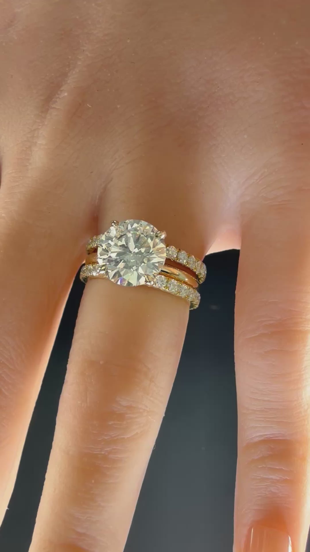3.00ct Round D/VS1 Lab-Grown Diamond Solitaire Engagement Ring | 14K Yellow Gold | IGI Cert.