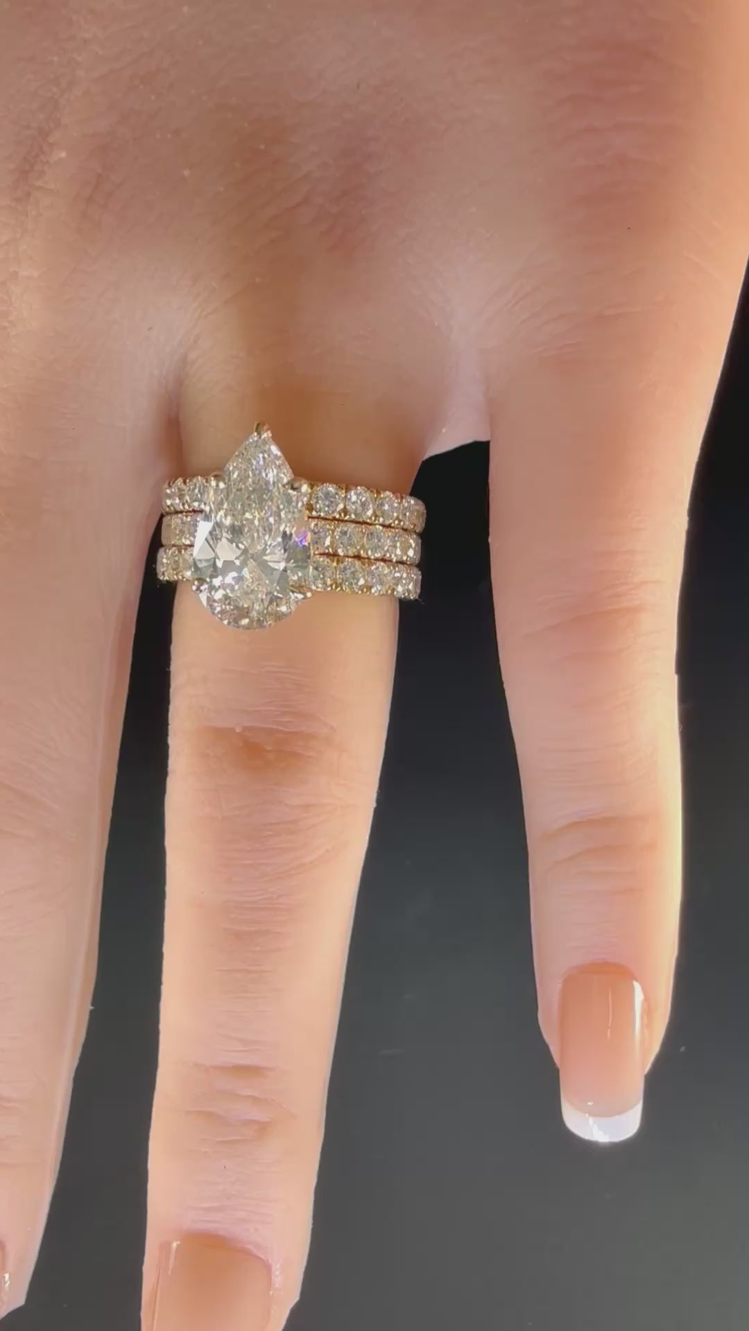 Pear Lab Grown Diamond Engagement Ring | 3.55ct IGI Certified | 14K Yellow Gold