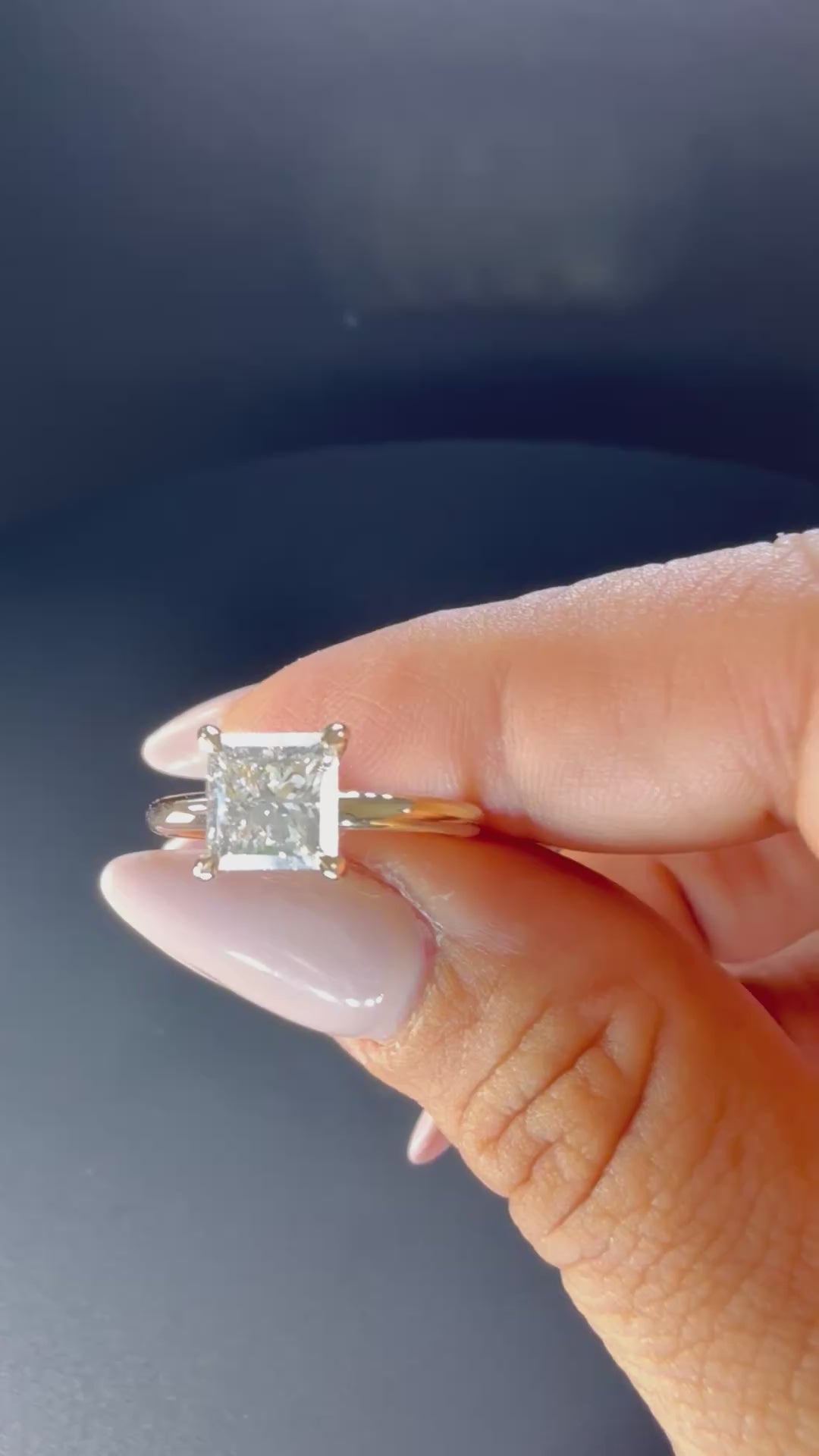 1.50ct Princess Lab Diamond Solitaire Engagement Ring | 14K Yellow Gold | D/VS1 | IGI Certified