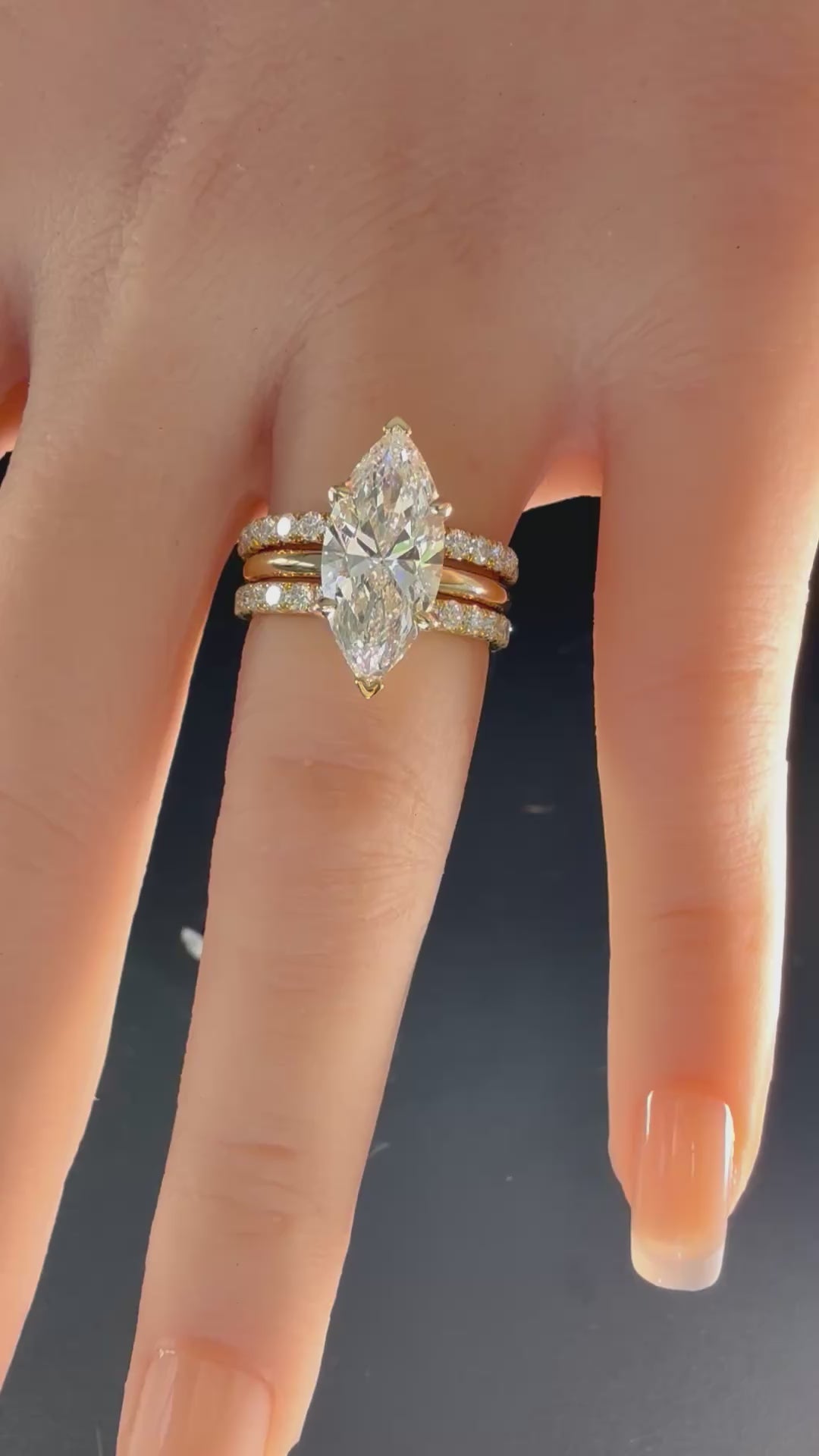 3ct Marquise Lab-Grown Diamond Solitaire Engagement Ring | 14K Yellow Gold | IGI Cert. | D/VS1