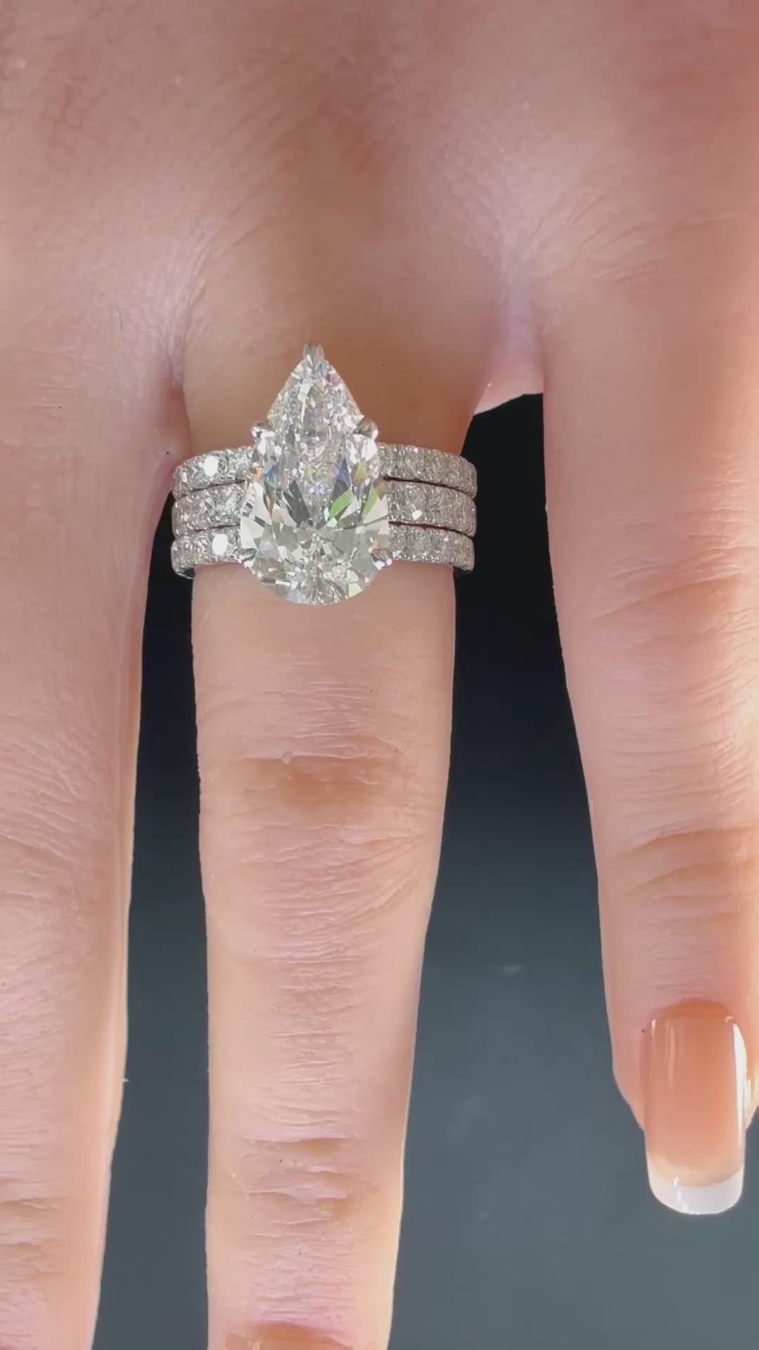 Pear Lab Grown Diamond Engagement Ring | 3.55ct IGI Certified | 14K Yellow Gold