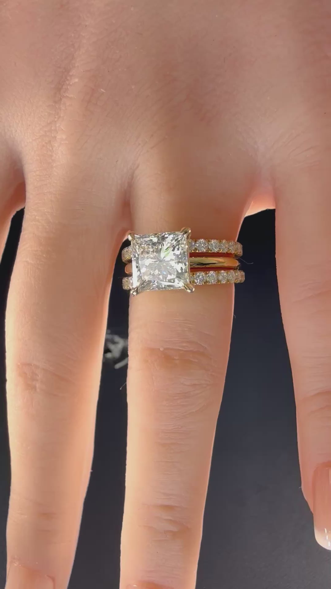 3.00ct Princess-Cut Lab Diamond Solitaire Engagement Ring | 14K Yellow Gold | D/VS1 IGI Certified