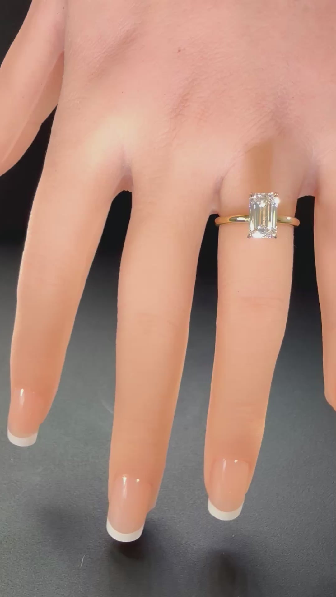 2ct Emerald Lab Diamond Solitaire Engagement Ring | D/VS1 IGI | 14K Yellow Gold