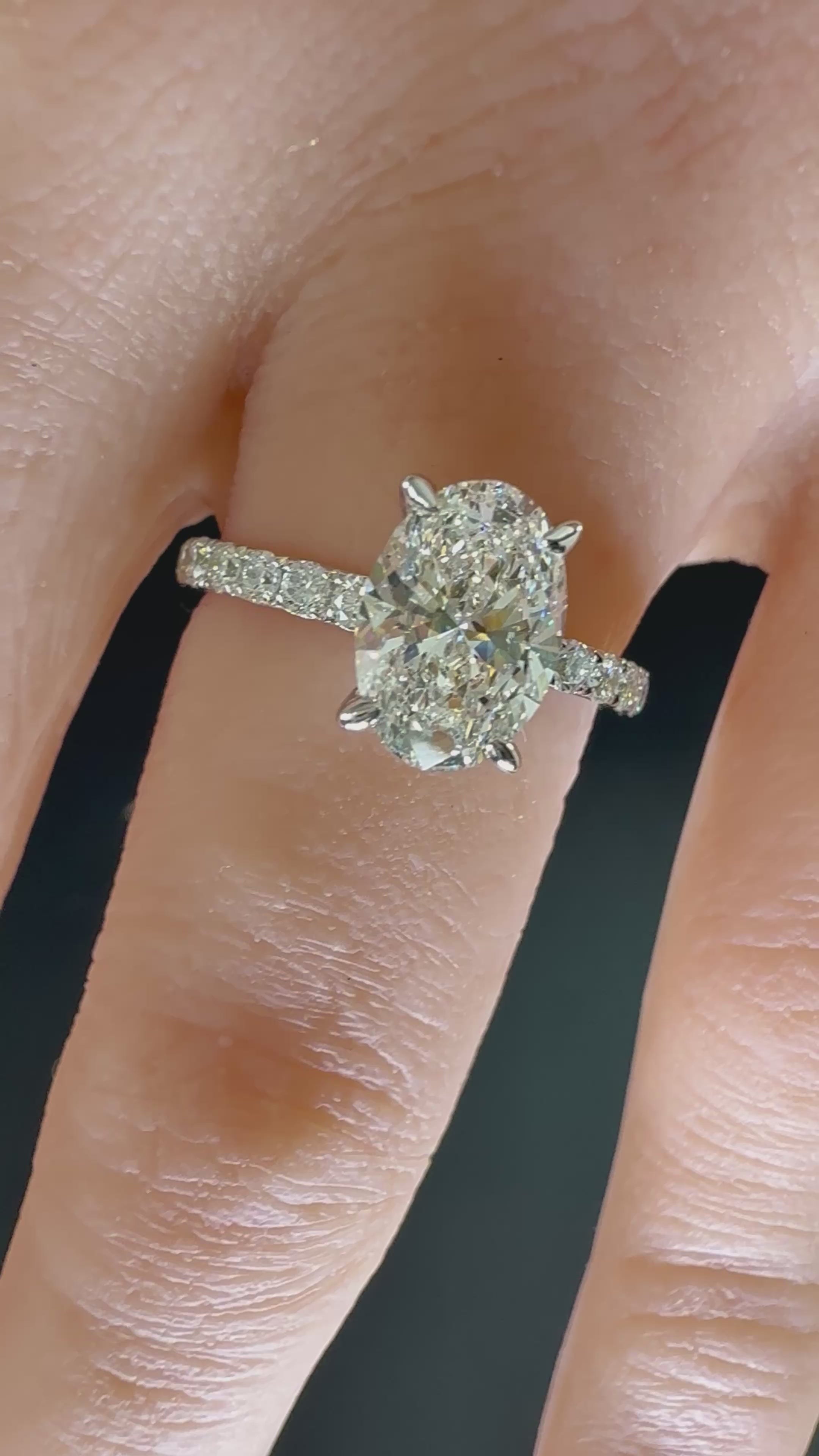 Oval Lab Grown Diamond Engagement Ring | 2.75ct IGI Certified | 14K White Gold