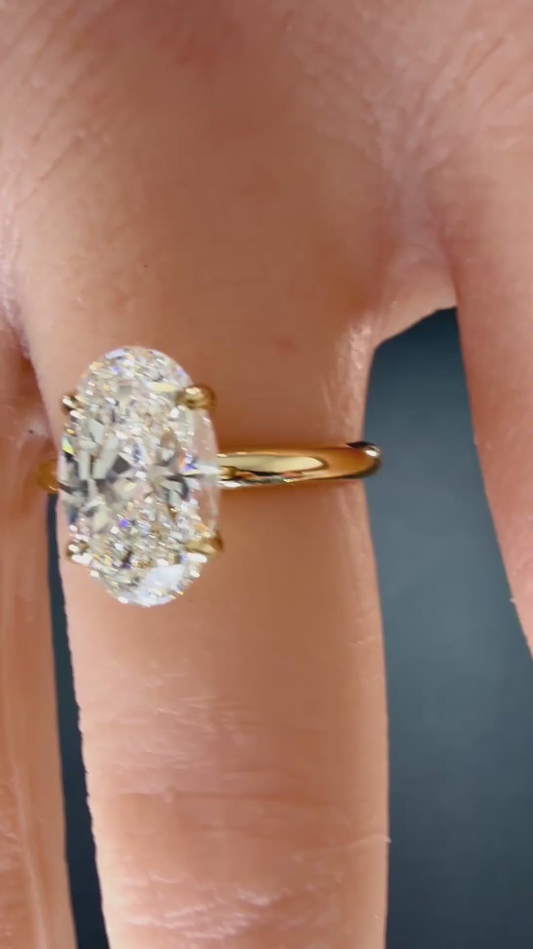 Oval Lab Grown Diamond Engagement Ring | 2ct IGI Certified | 14K Yellow Gold Solitaire