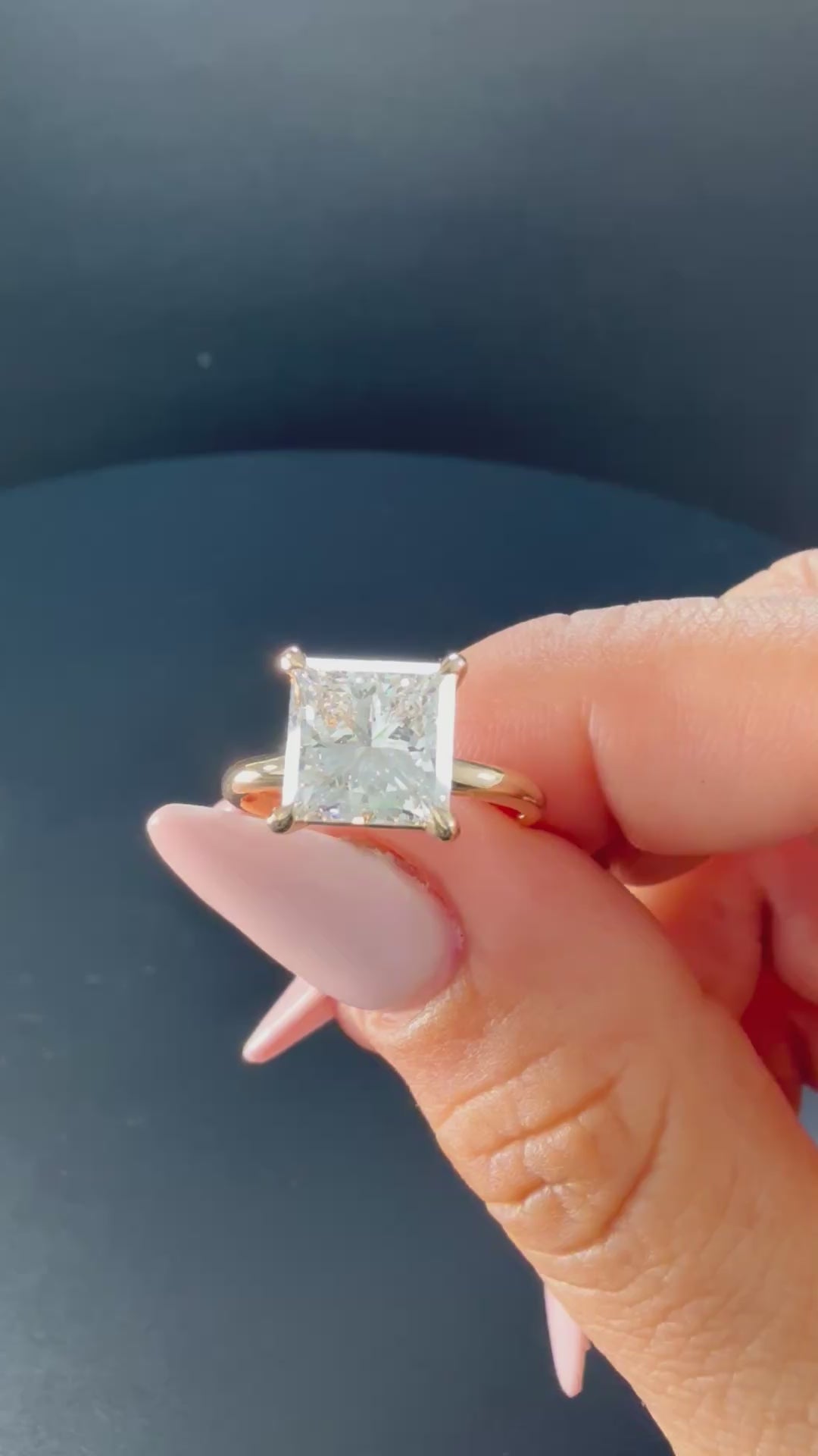 3.00ct Princess-Cut Lab Diamond Solitaire Engagement Ring | 14K Yellow Gold | D/VS1 IGI Certified