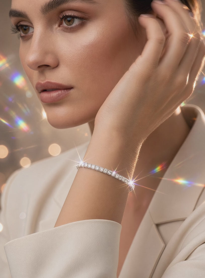 12.50ct Diamond Tennis Bracelet | 4mm Diamonds | 14K White Gold | 7 Inch