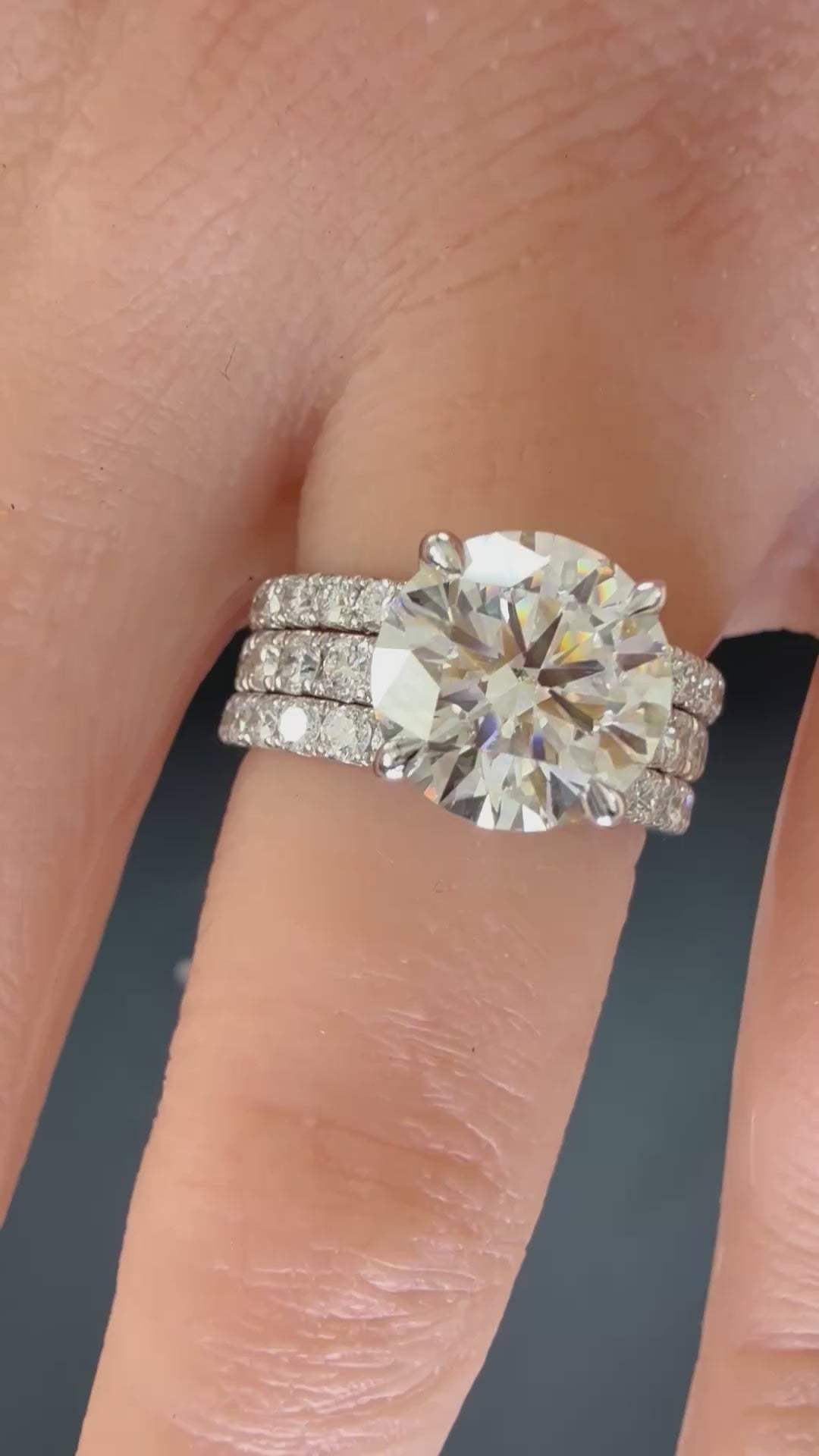 Round Lab Grown Diamond Engagement Ring | 3ct IGI Certified | 14K White Gold