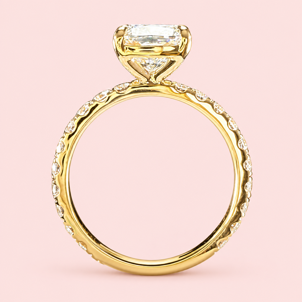 Ring underside isolated on pink background