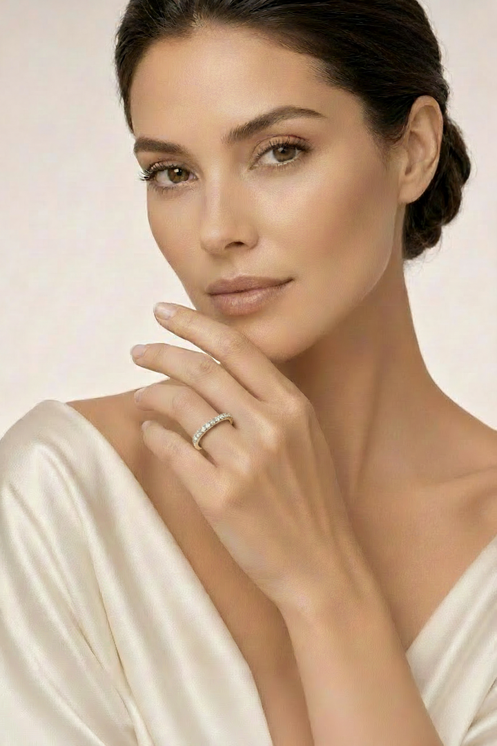 Wedding band on model